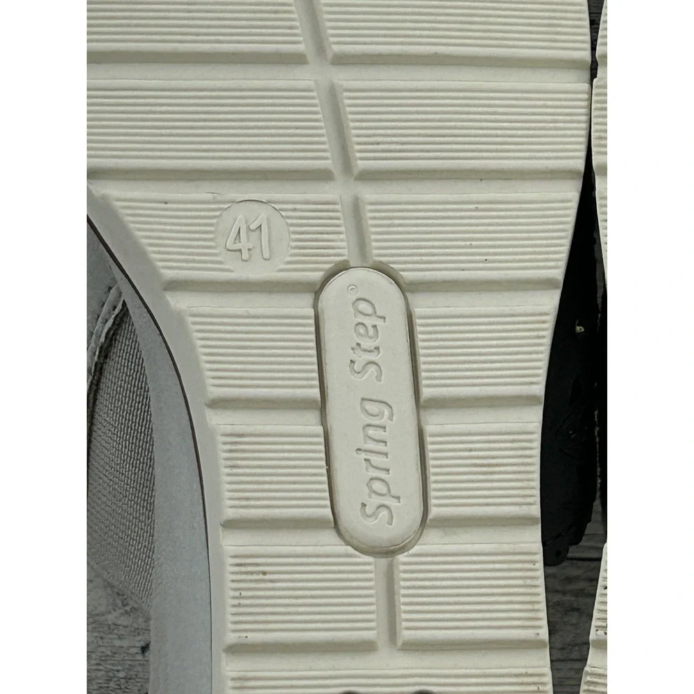Spring Step Shoes Womens Size 41 Wedge Slide Sandals Laser‎ Cut Sparkle Comfort